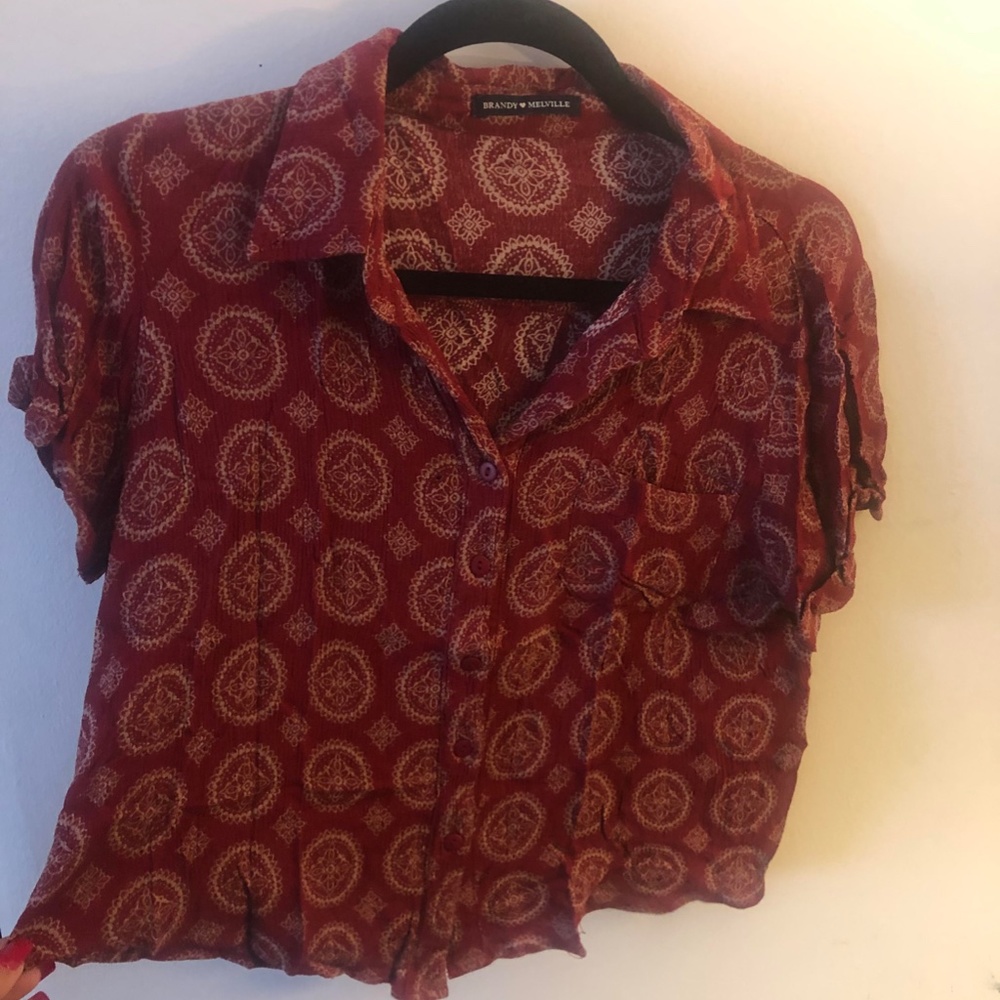 Red Button Up Shirt